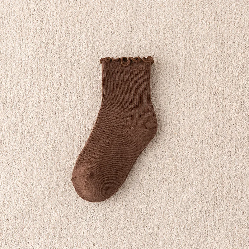 Winter Thick Loop Towel Kids Socks For Girl Boy Cotton Socks  With Weave Edge Korea Style Socks Mono Color