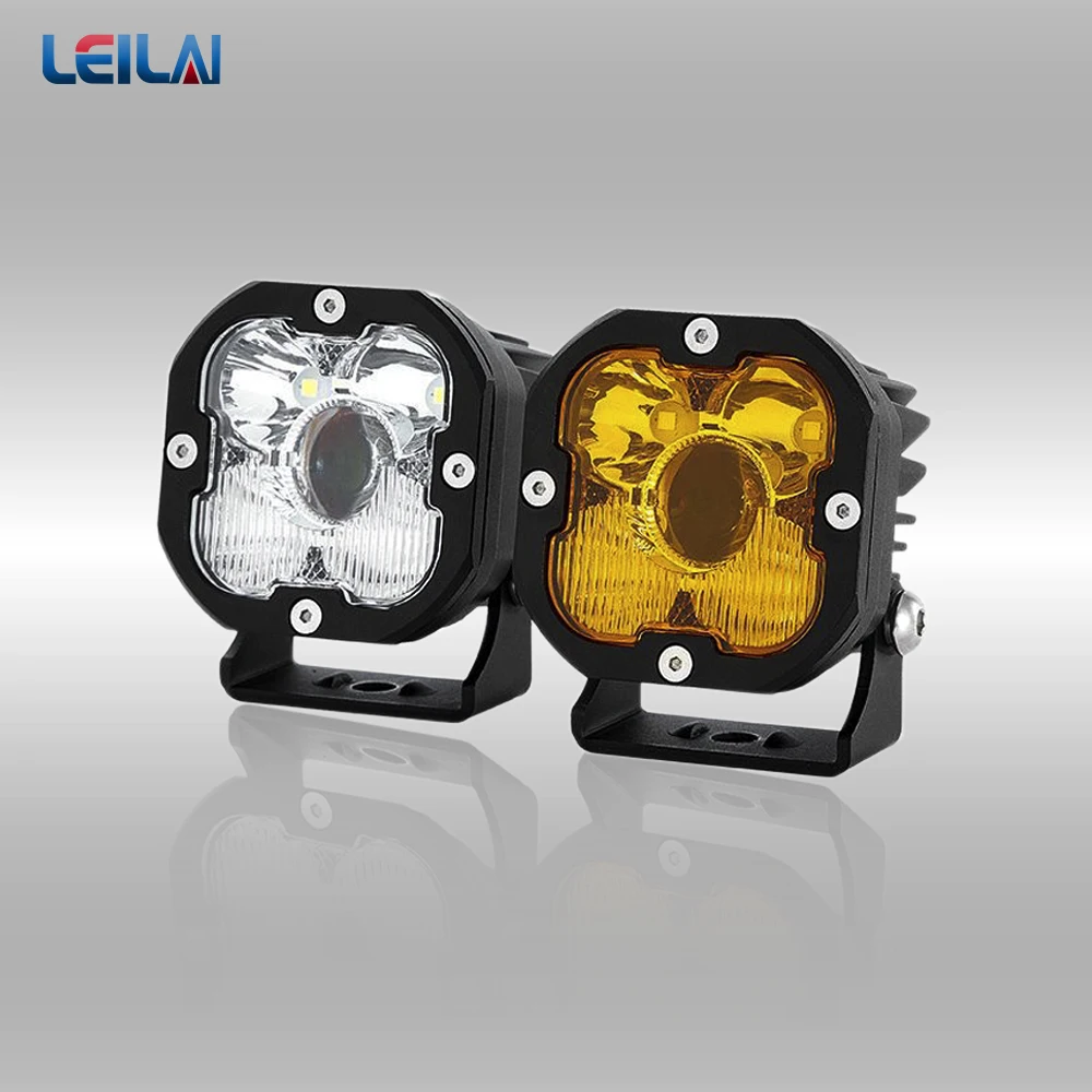 Super Bright 3' Square Work Lamp Universal Fit LED Daytime Running Light DRL Driving Light For Jeep