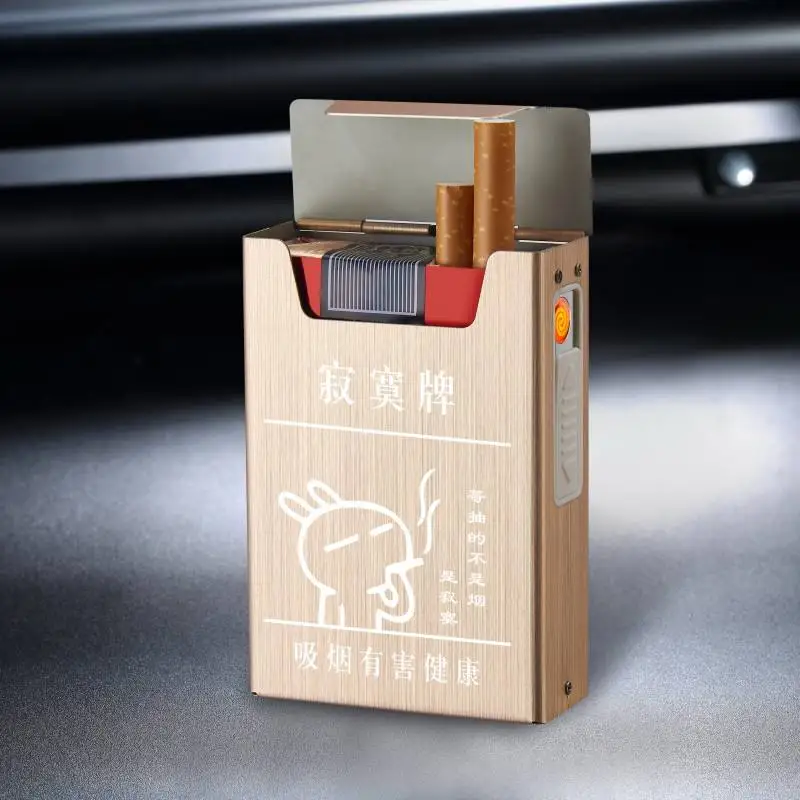 Multifunction Cigarette Case Windproof Usb Electronic Rechargeable Lighter Cigarette Metal Case With Usb Lighter