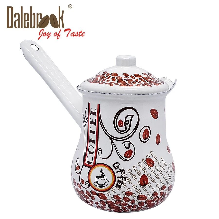 
Dalebrook Turkish Coffee Pot Cup Arabic Coffee Warmer Greek Cezve Ibrik Enamel Ceramic Coffee Warmer Mug Tea Milk Pot Set 