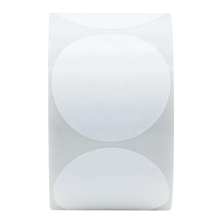 Hybsk White Color Coding Dot Labels Round Semi Gloss Paper Stickers Adhesive Label (1.5 Inch)