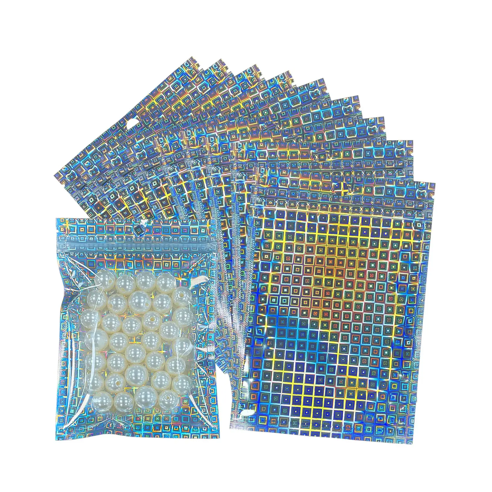 Голографические мешки из майлара 4 Х6 дюймов, мешочек для образцов с застежкой-молнией, мешочки из фольги для упаковки конфет, ювелирных изделий, блеска для губ