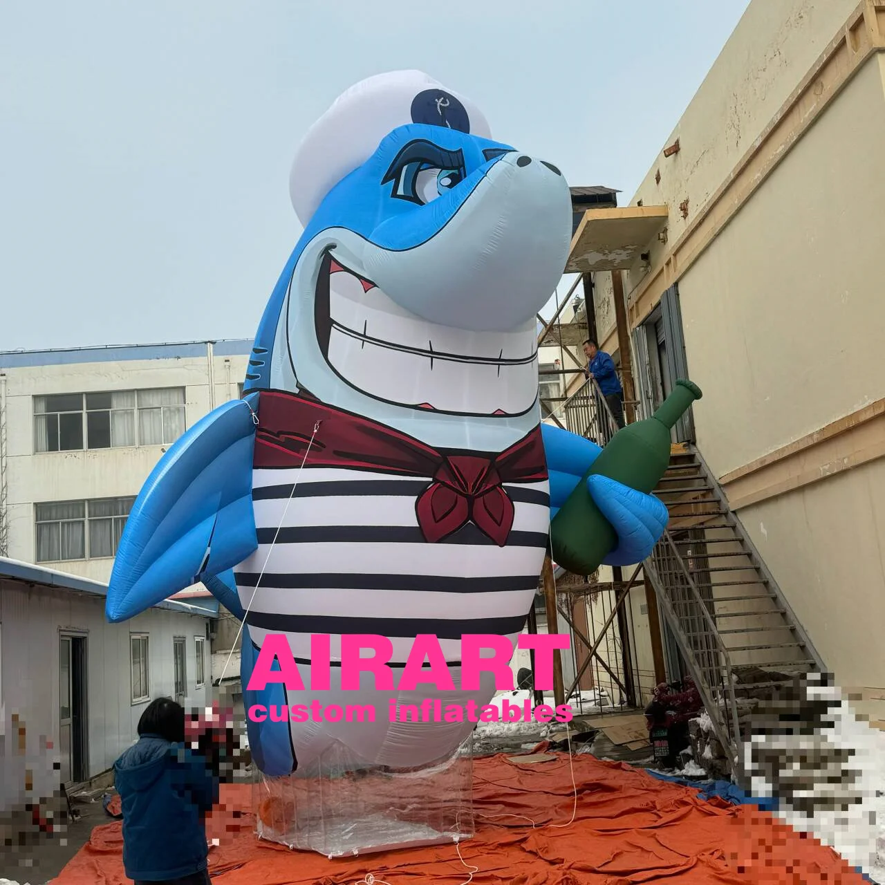 High quality inflatable shark mascot balloon inflatable shark cartoon