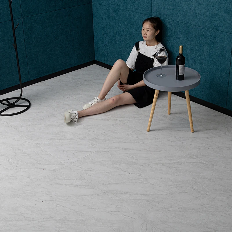 Color Cement Flooring PVC Self Adhesive Marbled Sheet Home Living Room Hallway Flooring Sheet Roll PVC Vinyl