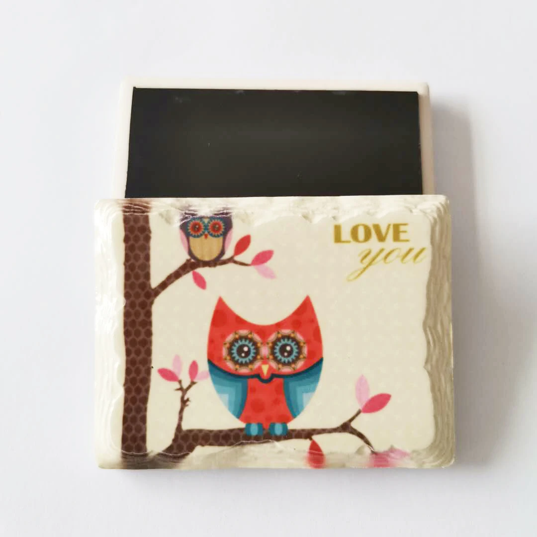 Eco-friendly 3D Souvenirs Design custom sublimation souvenir blank ceramic fridge magnet stickers home decoration gifts