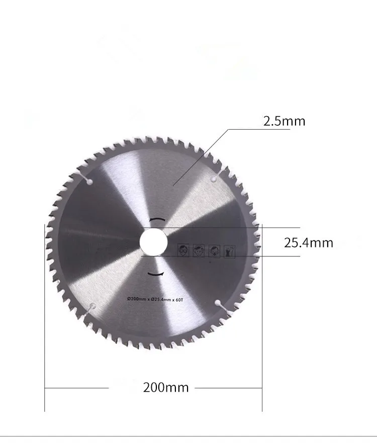 Zhejiang Yongkang Circular Saw Blade 200x2.6x25.4 60T Multiple Blade Rip Saw For Saw