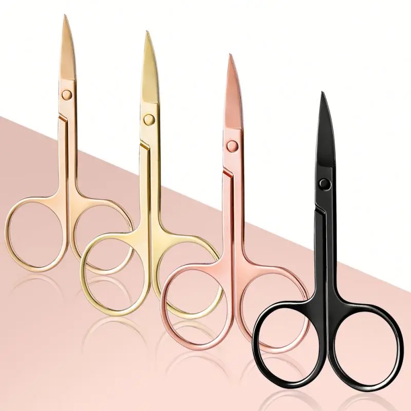 Stainless Steel Custom LOGO Eyelash Eyebrow Trimmer Nose Hair Trimming Makeup Tool Beauty Scissors