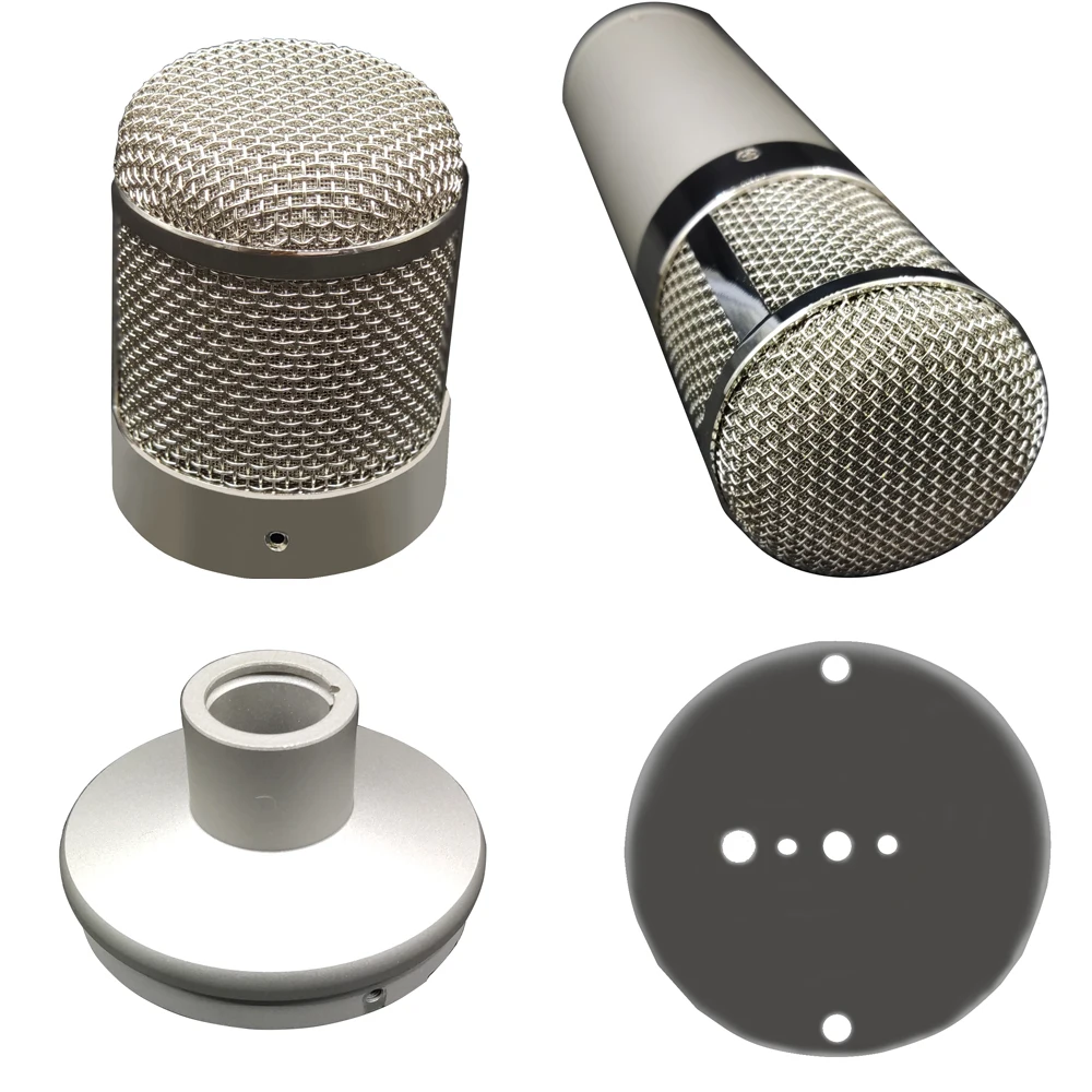 Лидер продаж, оптовая продажа, тяжелый Большой 47 микрофонный корпус, серебристый никель, сделай сам, студийный большой конденсаторный микрофон, чехол