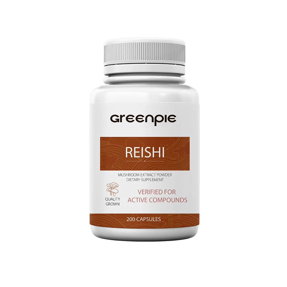 Greenpie OEM Ganoderma Lucidum/Lingzhi/Red Reishi 60 pcs per bottle Mushroom Extract Capsules