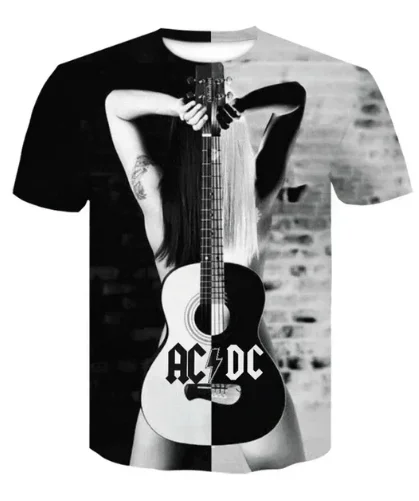 2024 Fashion Pop Music Fan  Men Metal Rock Band Print mens tshirt Casual Hip Hop oversized tshirt Sport Plus Size custom t shirt