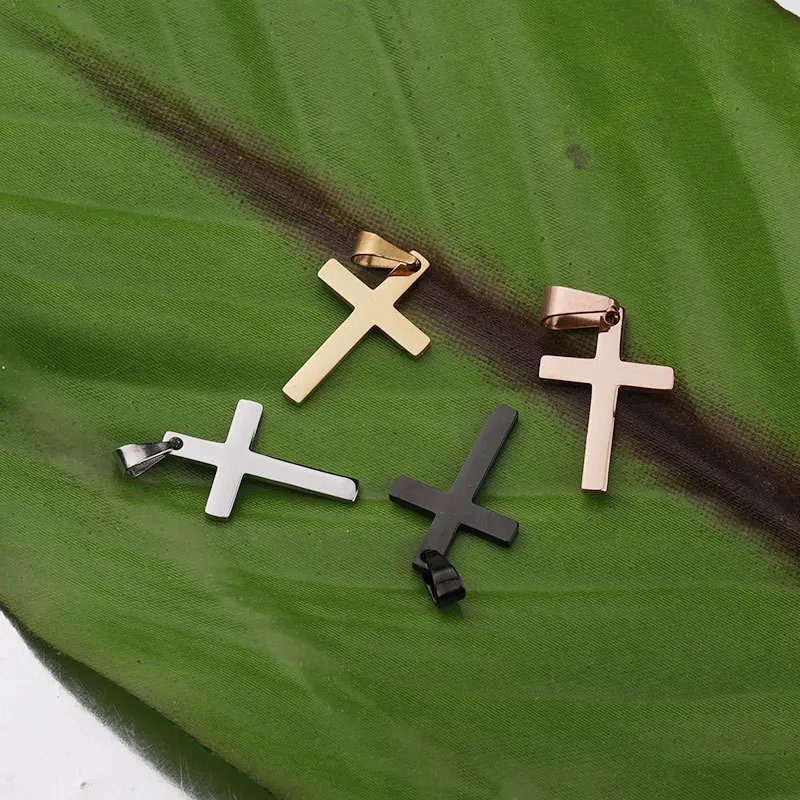 Stainless Steel Mirror Polished Jesus Christ Cross Charms Fashion Cross Charm Pendant for DIY Jewelry Making