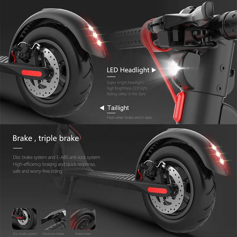 Folding e-scooter eu us warehouse Electric Scooters 36v 350w Fast delivery X8 10inch 10Ah motorcycles e scooter