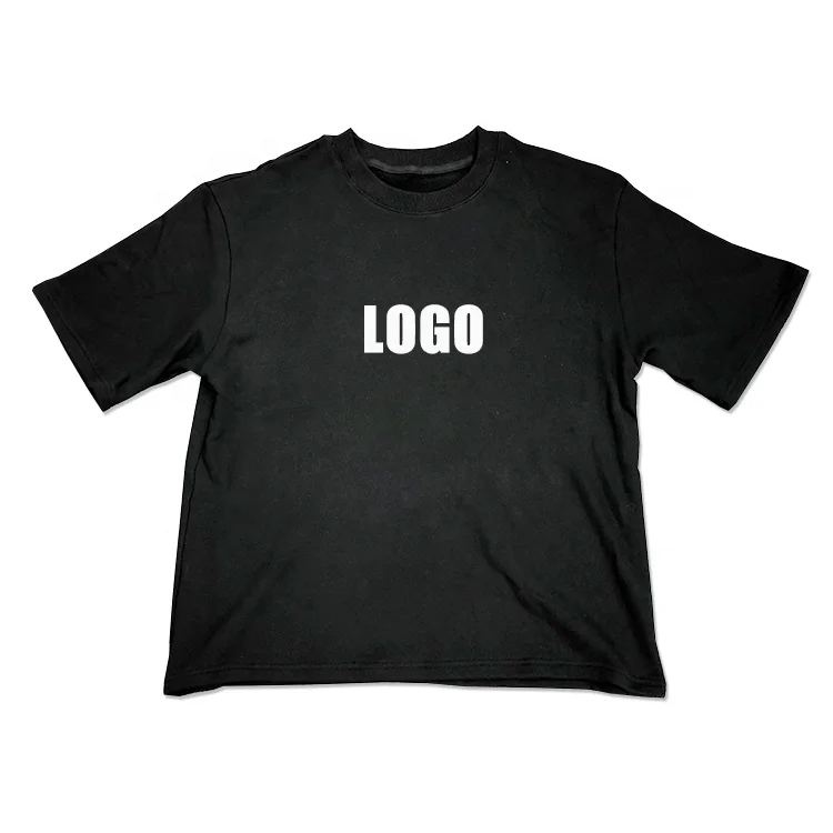Custom blank dtg print t shirts black knit heavyweight heavy weight t-shirt men