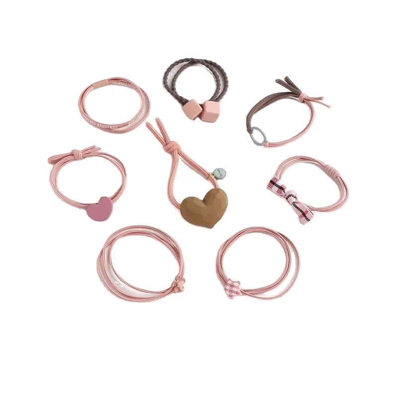 Quality Guaranteed 8pcs in bag Korean Cute Hair Ropes Rubber Elastic Band  Hair Ties Gift Set For Kids or Women hair accessories