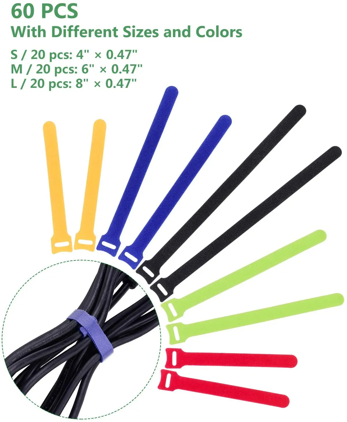 Lingu Hook And Loop Tapes Nylon Tie Wraps Reusable Cable Ties Velcroes