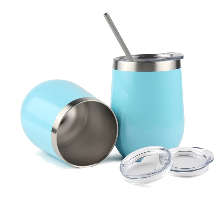 12oz Insulated Stemless Wine Tumbler Stainless Steel Wholesale, Christmas Gold Double Walled Travel Coffee Mug With Lid/Straw