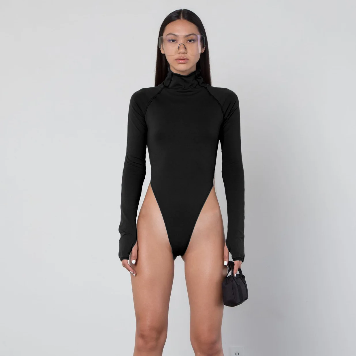 Wholesale Stylish Solid Long Sleeve One Piece Bodycon Jumpsuit Sexy Rompers Bodysuits For Women