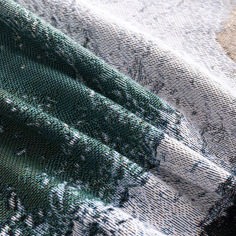 Big Sale Customized Woven Jacquard Bohemian Geometry Raschel Blanket Recycled Cotton Woven Throw Blanket