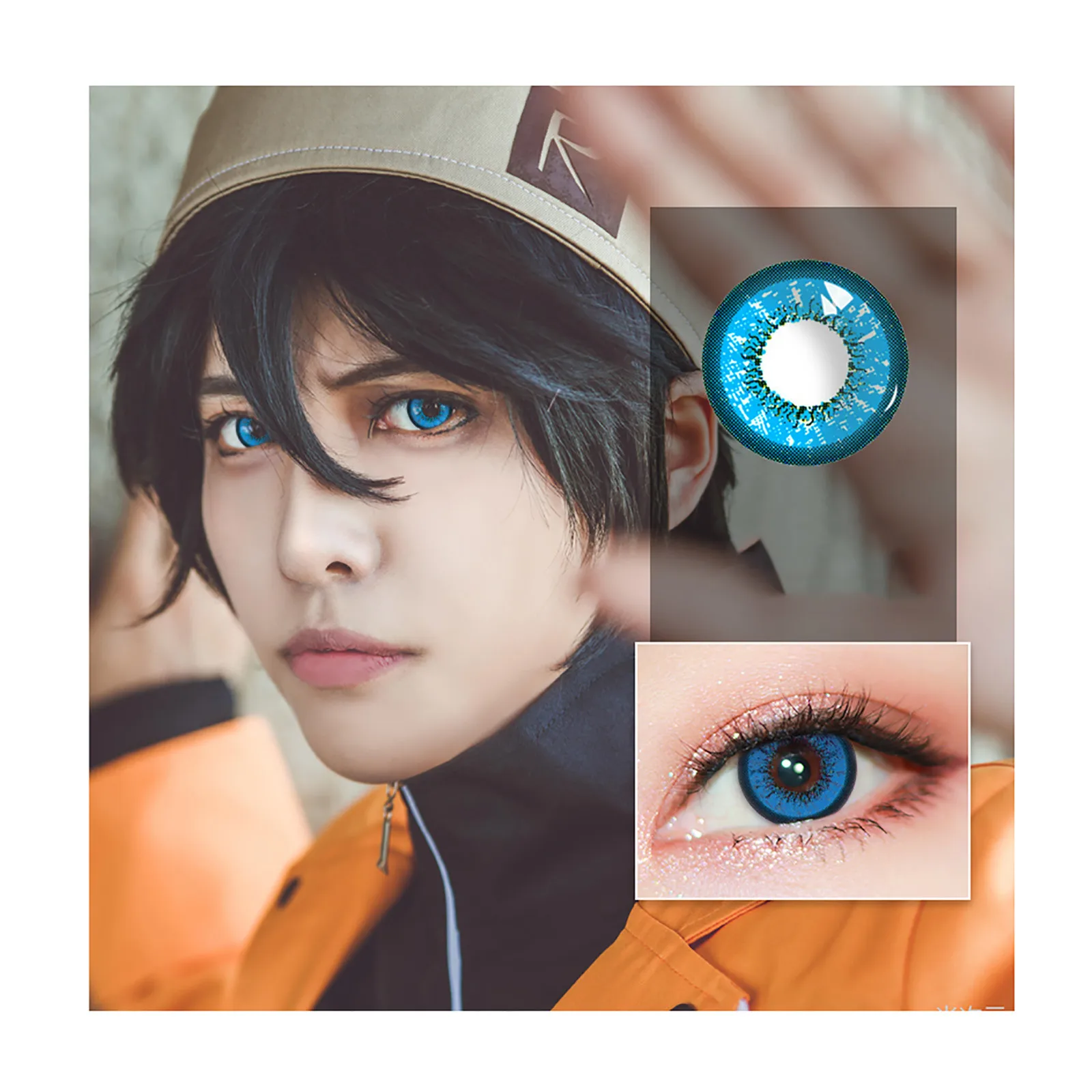 Love Words Blue Qa03 Wholesale Colored Natural Cheap Color Soft Eye Contacts Circle Contact Lenses