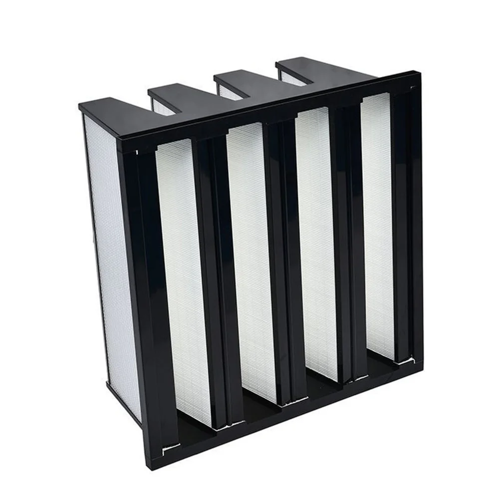 F7 F8 F9 H10 V Bank Filter High-Efficiency Plastic Frame Mini Pleat Air Filter V bank HEPA Air Filter HVAC System