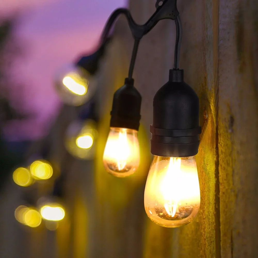 S14 indoor outdoor garland decorative string lights 48 feet 15 lights 2w street stalls LED lighting