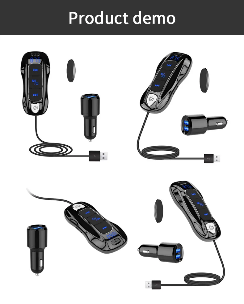  QC3.0 Быстрая зарядка двойной USB порт fm-передатчик Автомобильный MP3-плеер Bluetooth 5 0 приемник музыкальный