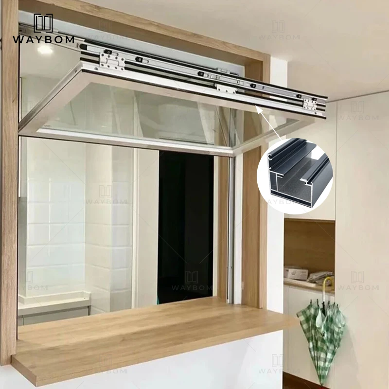 High quality 45/50 folding window aluminum factory accordion window Hurricane aluminum Profile bi fold window for villa house