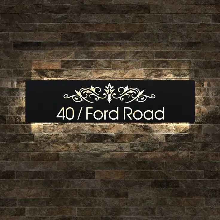 Acrylic Doorplate Signs LED Illuminated House Number Signage Address Plaque Home Hotel Door Plate Waterproof