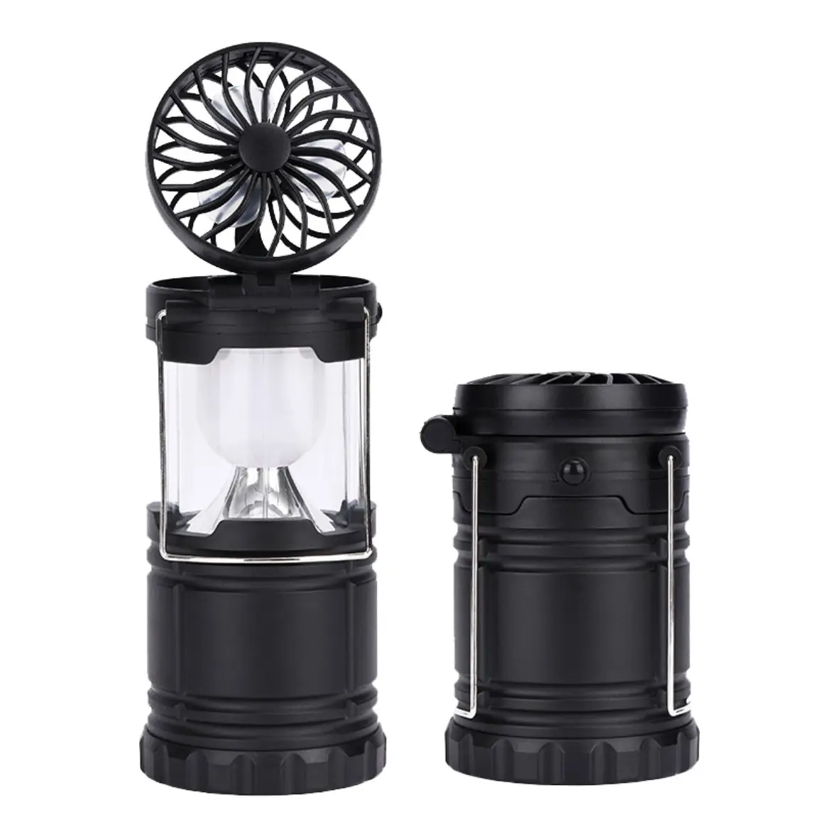 Multifunctional Pop Up Camping Light With Fan LED Telescopic Camping Light LED Camp Lantern With Foldable Fan