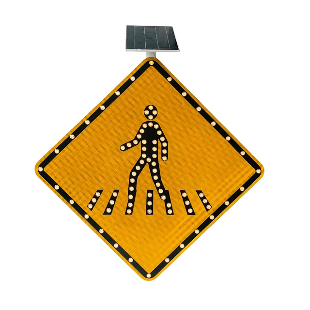 Ultra-thin Solar Power Traffic LED Sign for Traffic Safety Use Outdoor Use, Customized LED Color