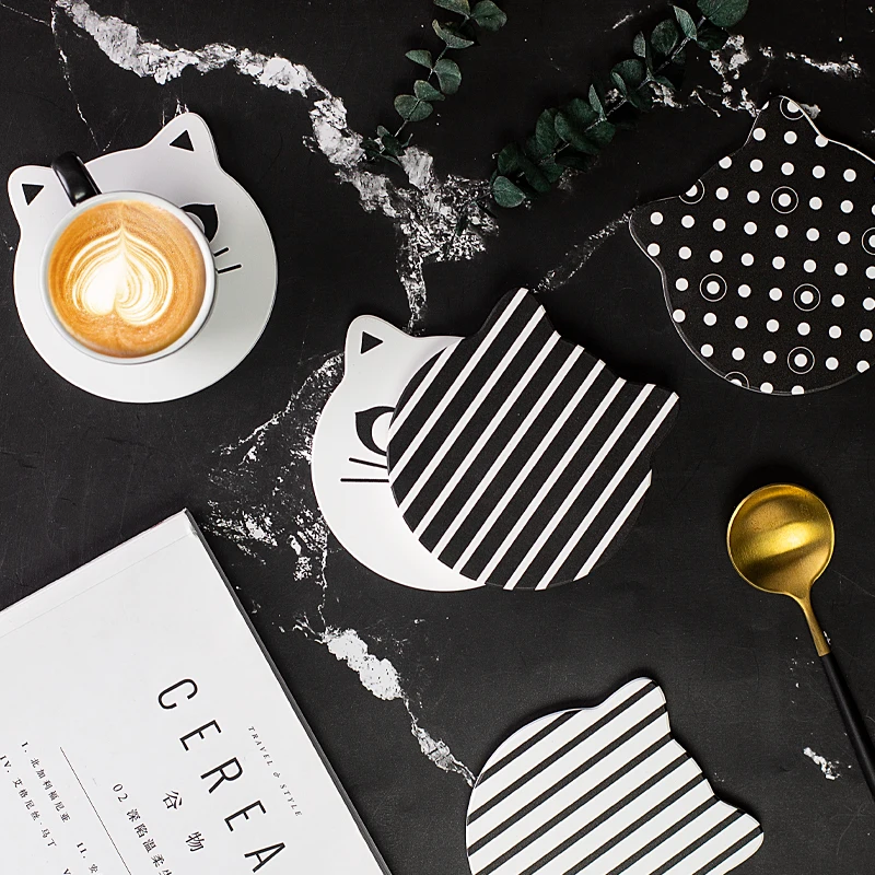 Kitty Shape Customized Diatomite Cup Coaster
