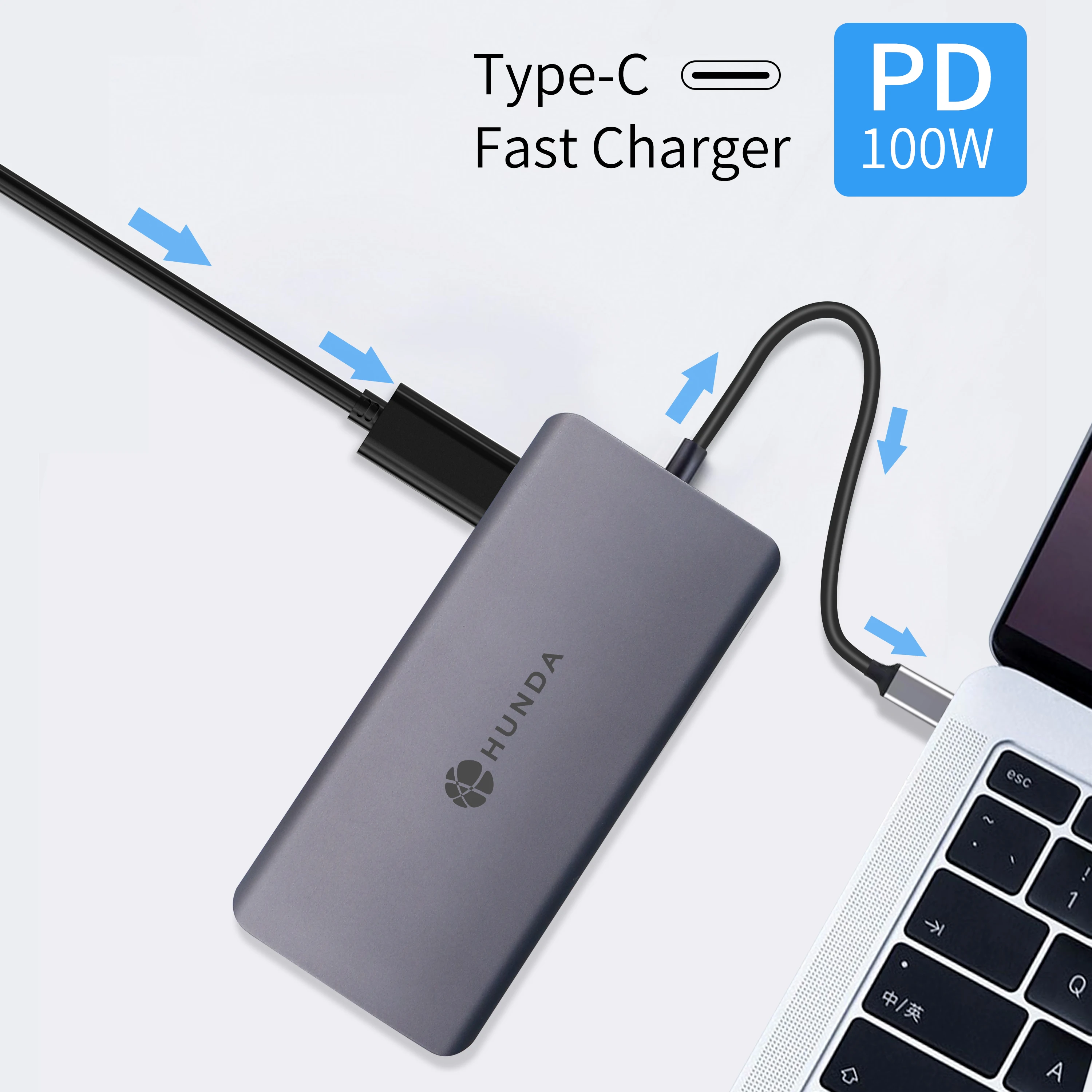  Горячая Распродажа зарядное устройство с 4 портами USB 5 Гбит/с 104 МБ/с. SD и TF-карты Тип C 11 в 1 Адаптер Hub для