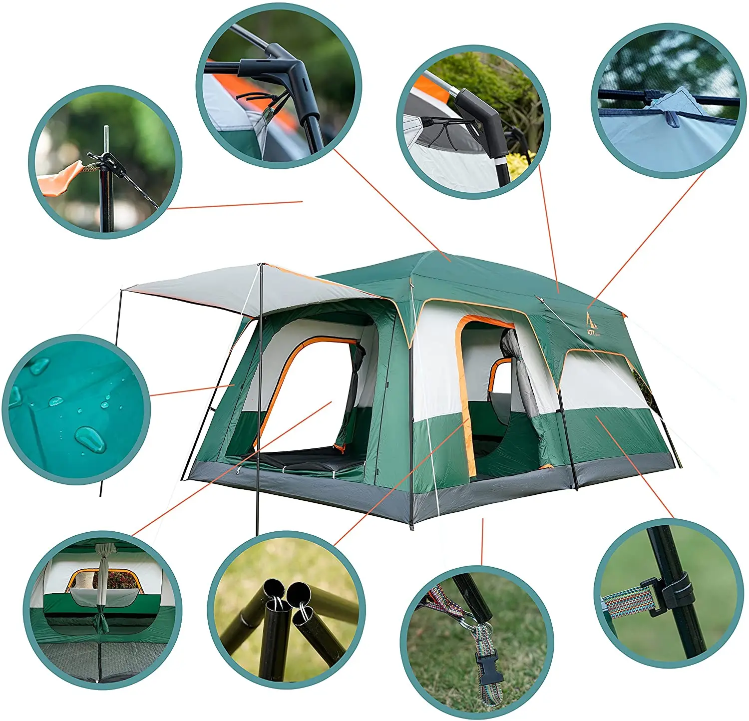 Woqi Big Size for Whole Family Camping Use Outdoor Tents 5-8 People Big Family Outdoor Tent