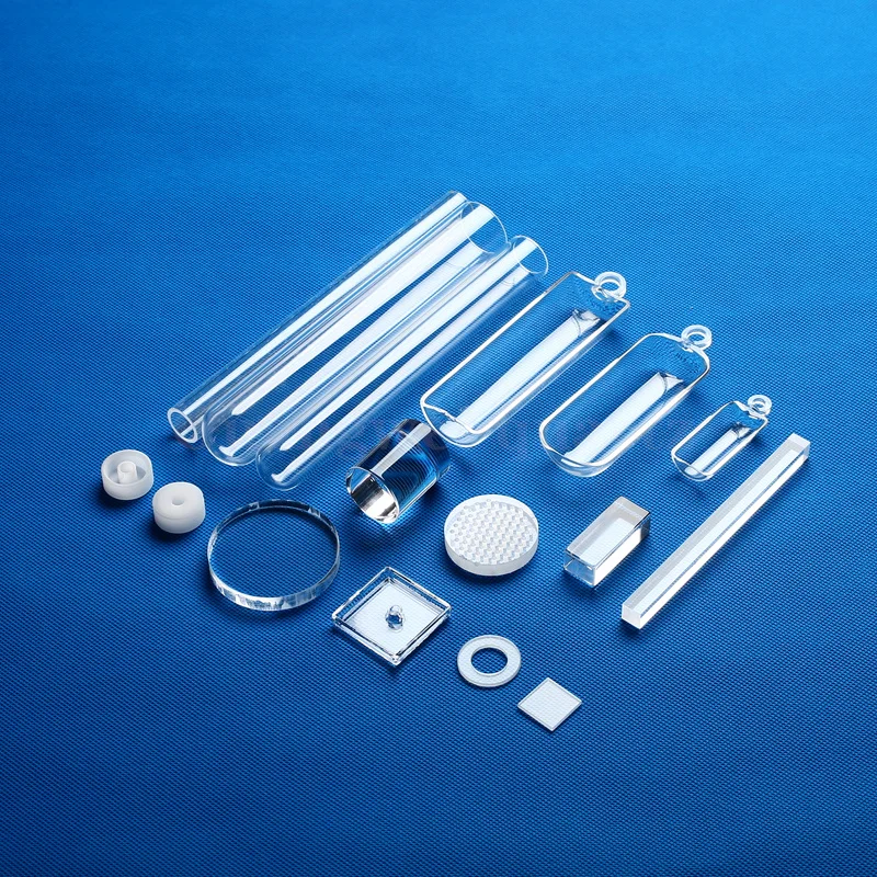 Customized semicircular quartz boat chemical loader fused quartz glass boat