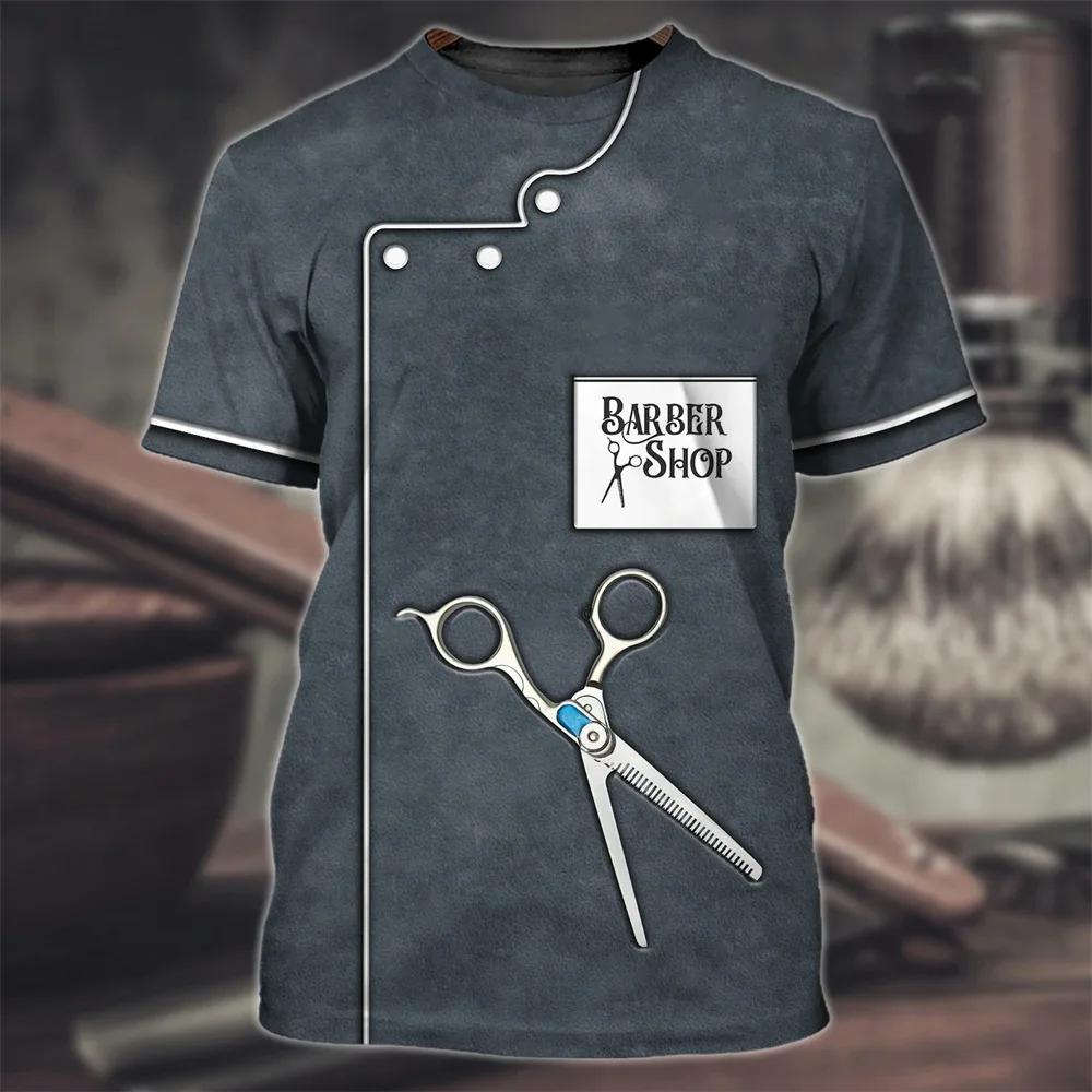 Wholesale Beauty Salon barber Work Clothes Hairdresser Hairstylist Shirt Smocks Uniform For Men