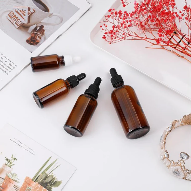 5/10/15/20/30/50/100ml Amber Essential Oil Glass Dropper Bottle