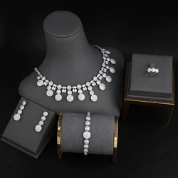 Arab Bridal Party Jewelry Set Design Cubic Zirconia Luxury Women Wedding Jewelry Sets