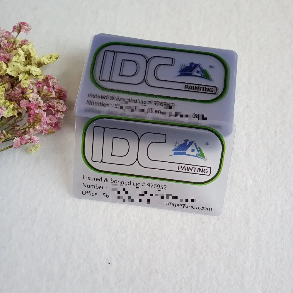 High Quality Customized PVC Transparent VIP Clear Visiting Business Card visiting card