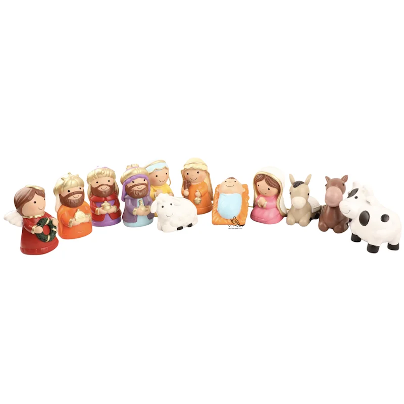 Factory wholesale catholic religious statues christian polyresin nativity sets joseph mary baby 10.5cm Holy Family Nativity