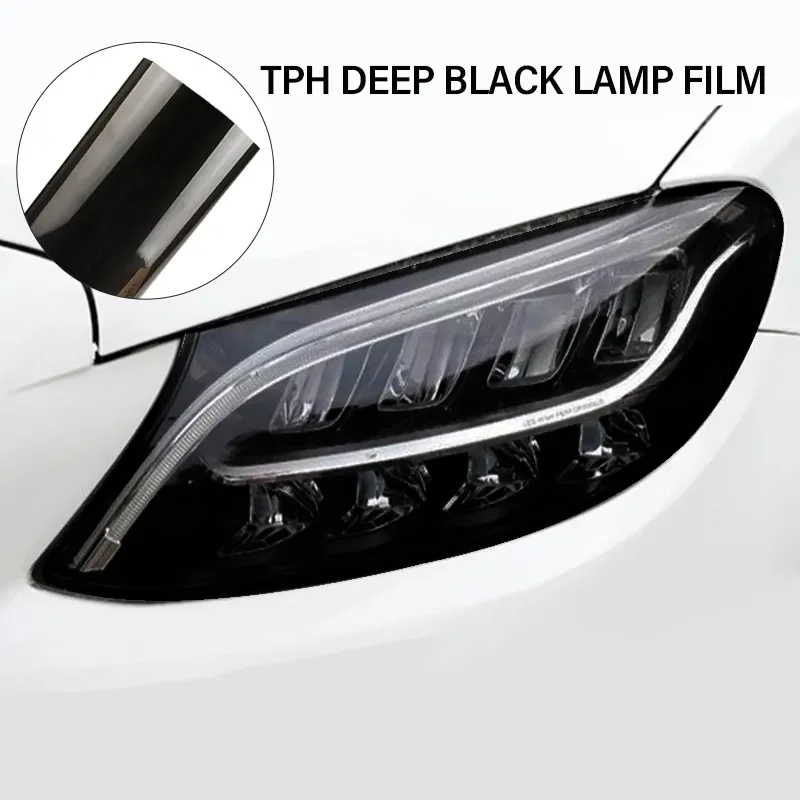 High Quality TPH Car Headlight Tint Film Light Black Light Blue Brown Self Healing Tail Light Headlight Film PPF Car Lamp Film
