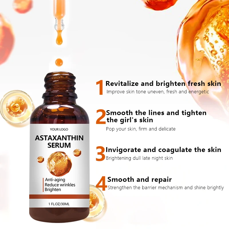 Private label astaxanthin whitening serum Arbutin Face Whitening Dark Spot Removal Serum For Black Skin Serum For Dark Spots