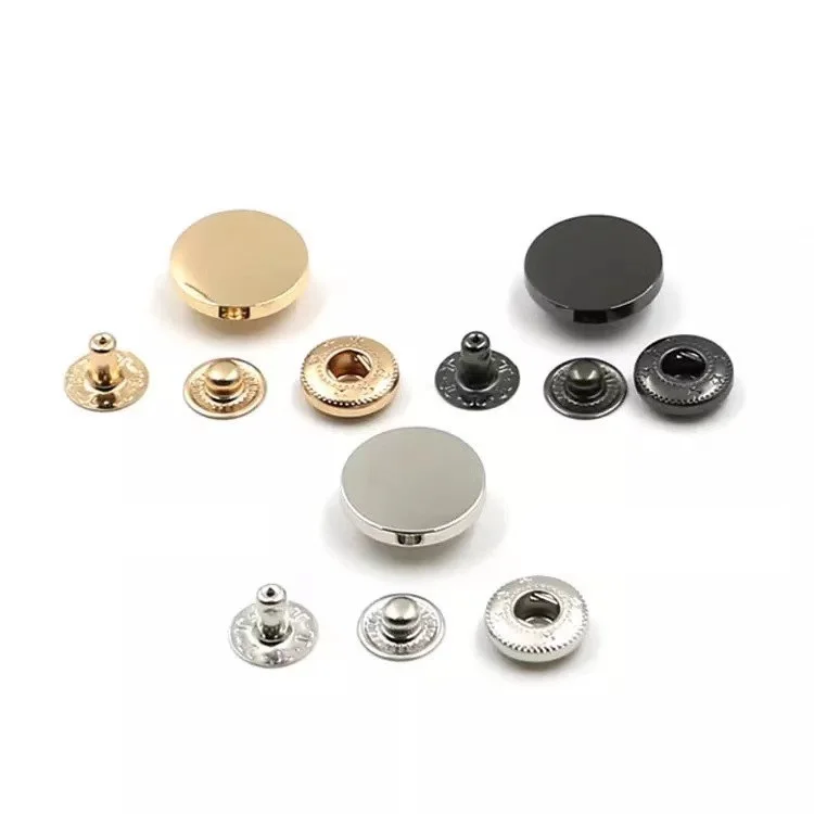 Good quality smooth color alloy press stud snap button round shape hook snap button
