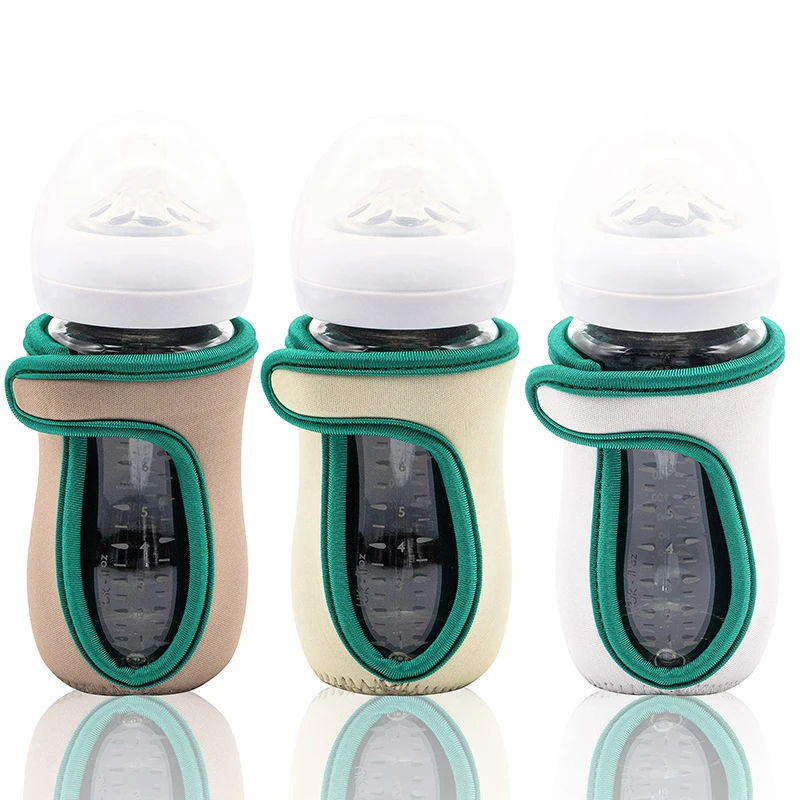 Wholesale Reusable Glass Baby Bottle Insulator Improved Heat Cold Retention Moisture Neoprene Holder for 8 oz Baby Milk Bottle