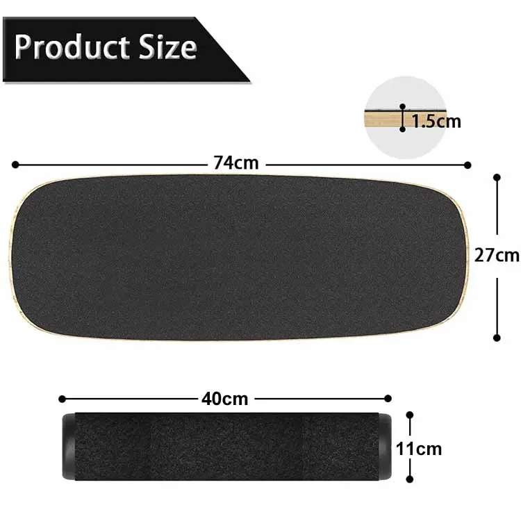 Hot Selling Custom Wooden Wobble Balance Board Stability Trainer Non Slip Surface Balance Board with Cork Roller