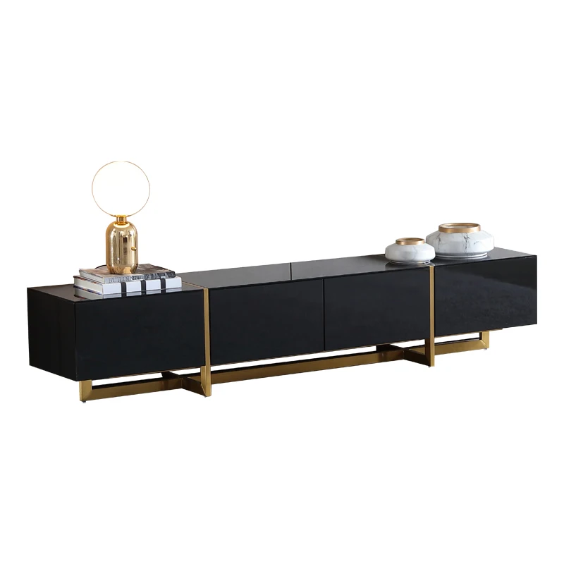 3C Certified Tempered Glass Stainless Steel Frame Nordic Style Design Coffee Table And Tv Cabinet