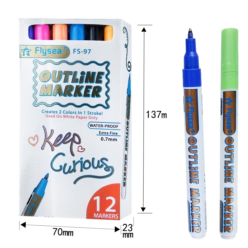 New Design Custom Permanent Whiteboard Empty Wood Repair  Outline Marker