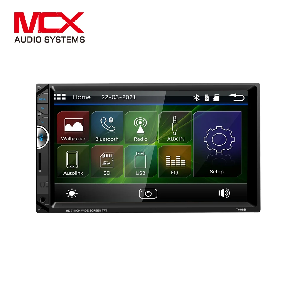 MCX 7 Inch Universal Dashboard Detachable Panel Pioneer Full Hd Touch Screen Car Audio Video Dvd Monitor Player 2 Din