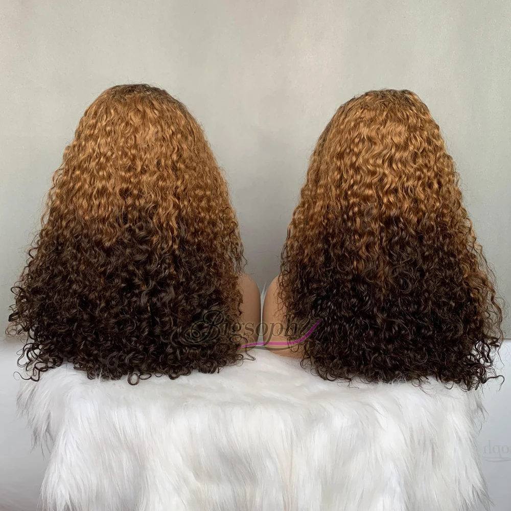 High Quality Cheaper Frontal Wig Vendor,Transparent Lace 13*4 Full Frontal Wig,Water Wave Super Double Drawn India Human Hair