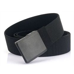 Men Waist Stretch Canvas Fabric Police Tactical Elastic Belt