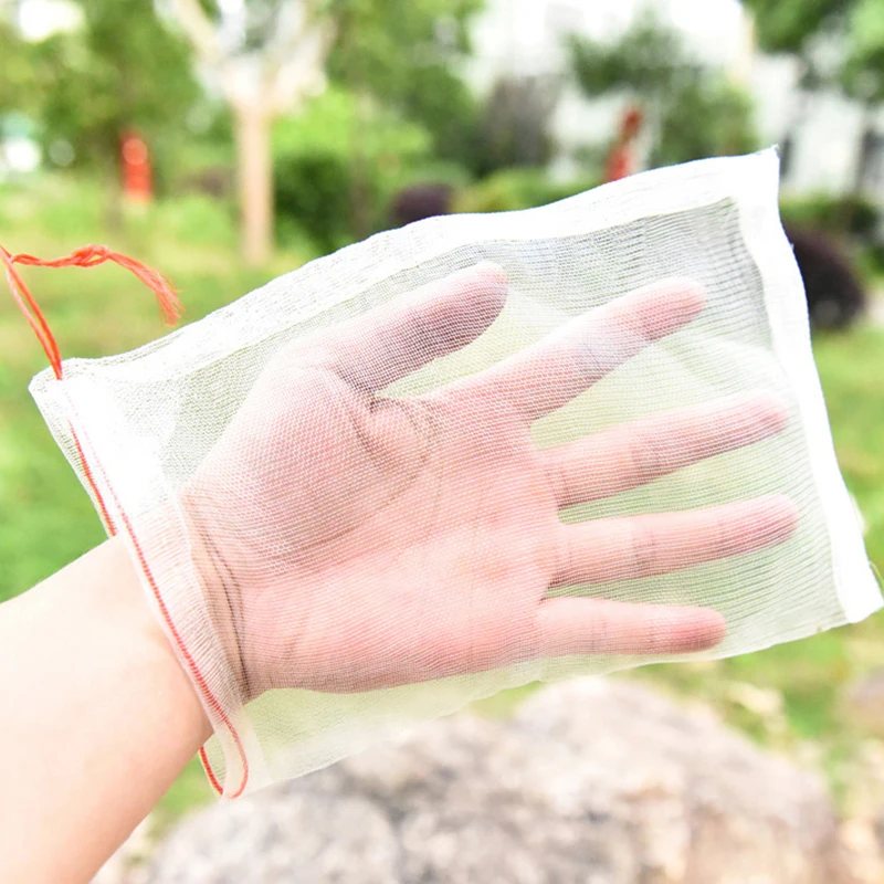 100Pcs/set Garden Netting Bags Vegetable Grapes Apples Fruit Protection Bag Agricultural Pest Control Anti-Bird Mesh Grape Bags